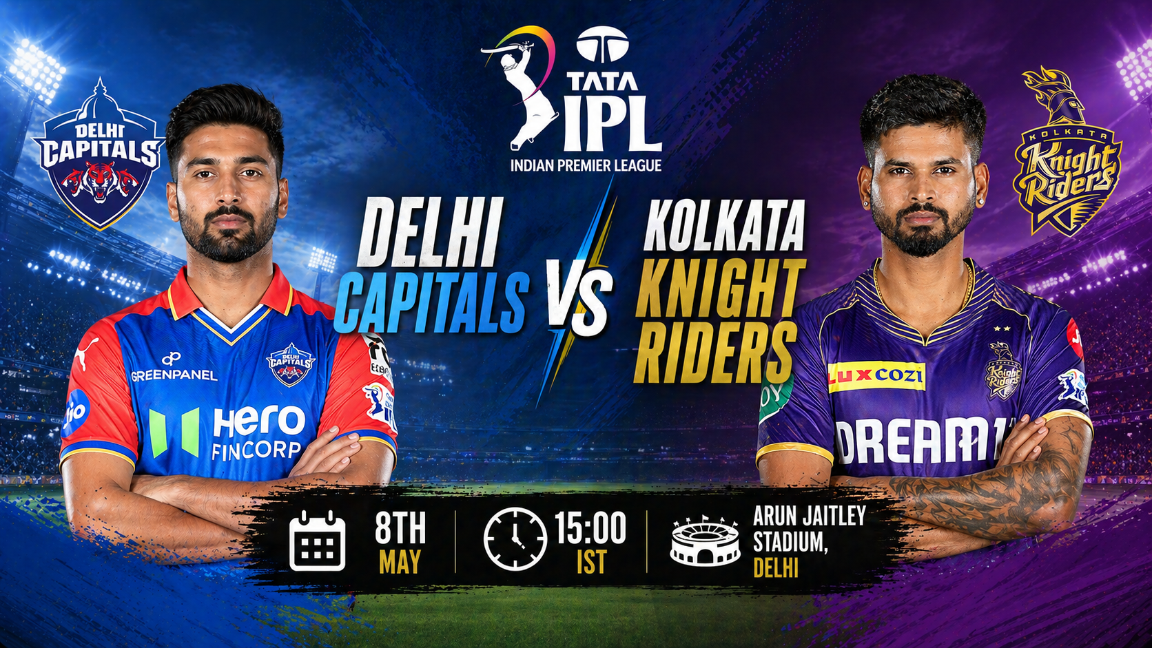 Read more about the article Delhi Capitals v Kolkata Knight Riders – 8 May – Preview & Prediction