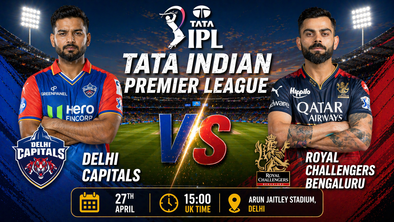 Read more about the article Delhi Capitals v Royal Challengers Bengaluru – 27 April – Preview & Prediction