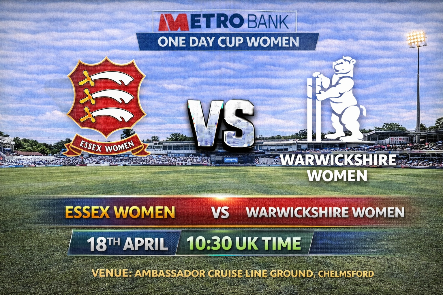 Read more about the article Essex Women v Warwickshire Women – 18 April – Preview & Prediction