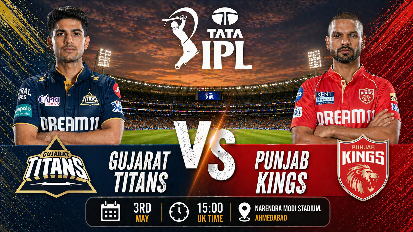 Read more about the article Gujarat Titans v Punjab Kings – 3 May – Preview & Prediction