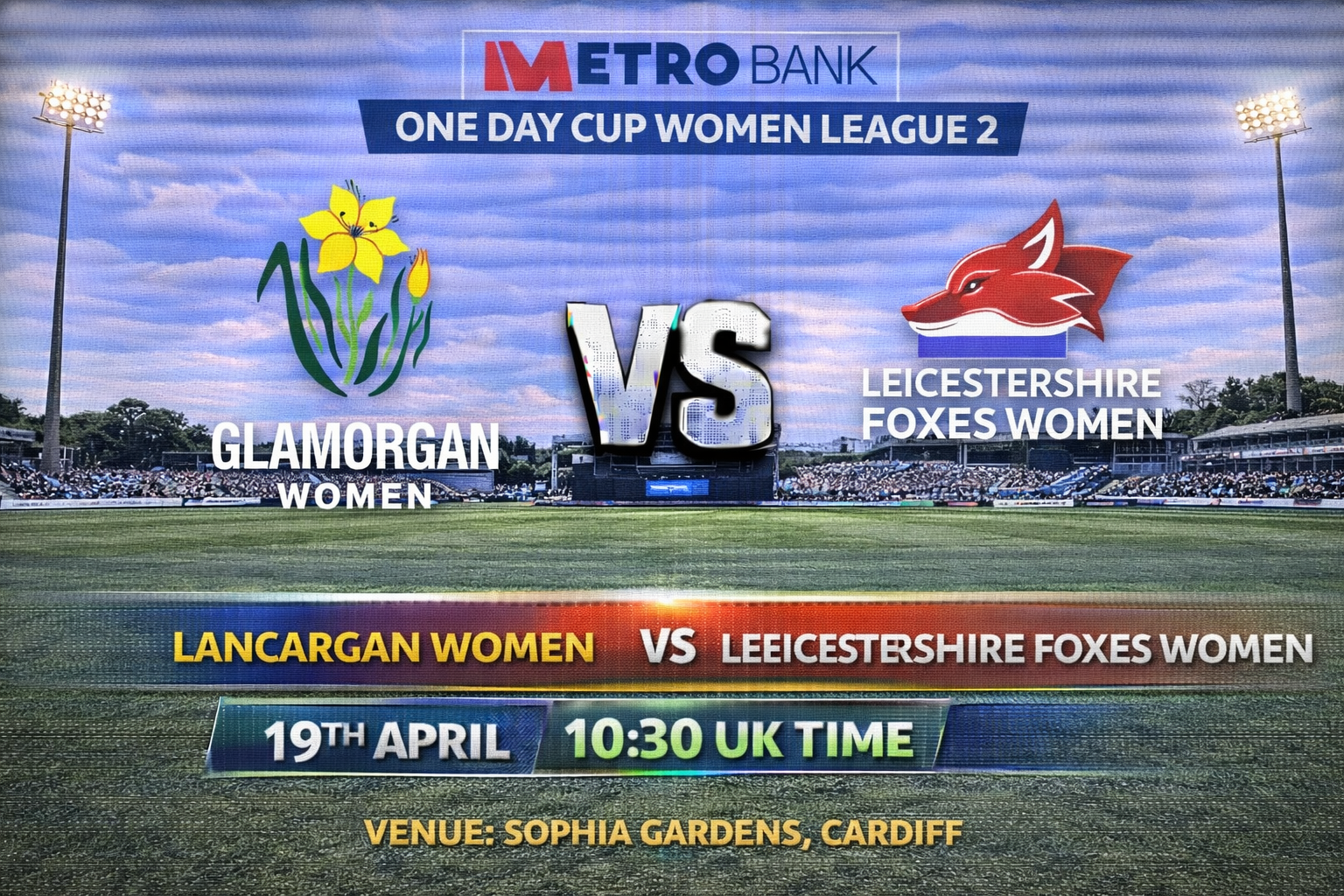 Read more about the article Glamorgan Women v Leicestershire Foxes Women – 19 April – Preview & Prediction