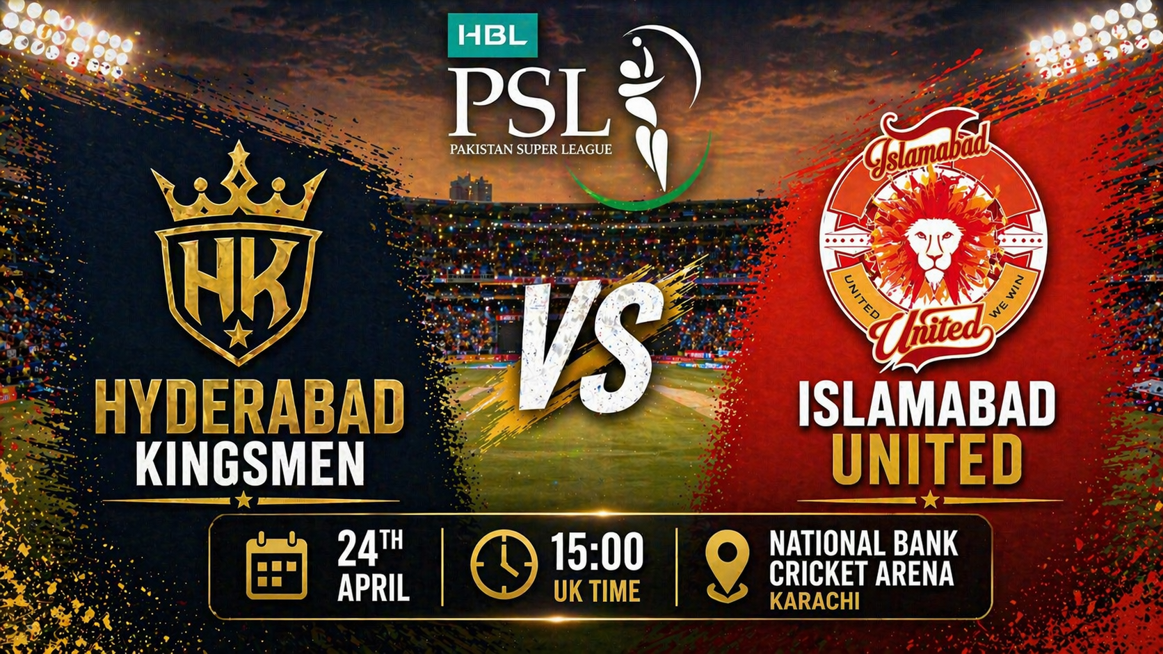 Read more about the article Hyderabad Kingsmen v Islamabad United – 24 April – Preview & Prediction