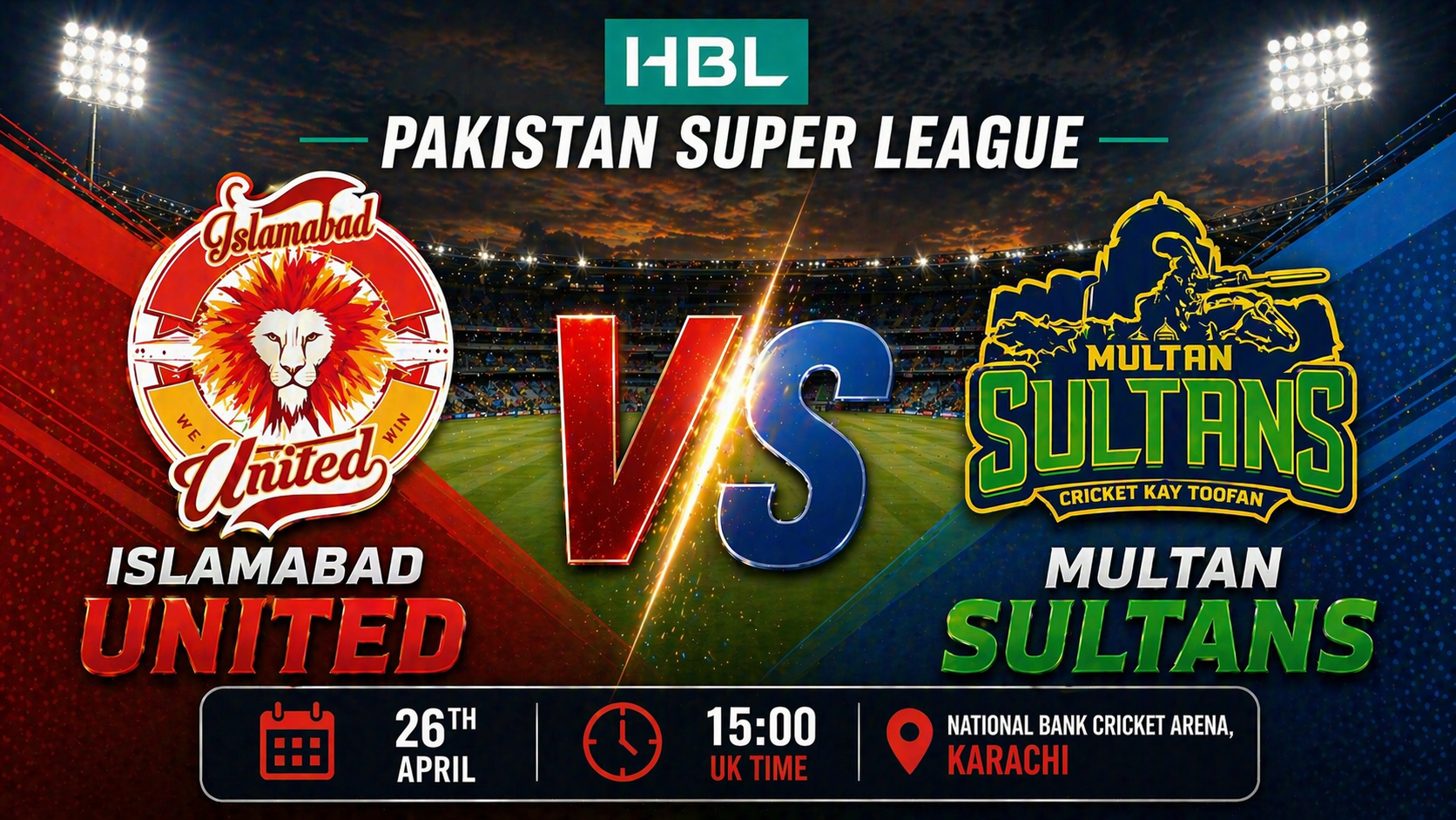 Read more about the article Islamabad United v Multan Sultans – 26 April – Preview & Prediction