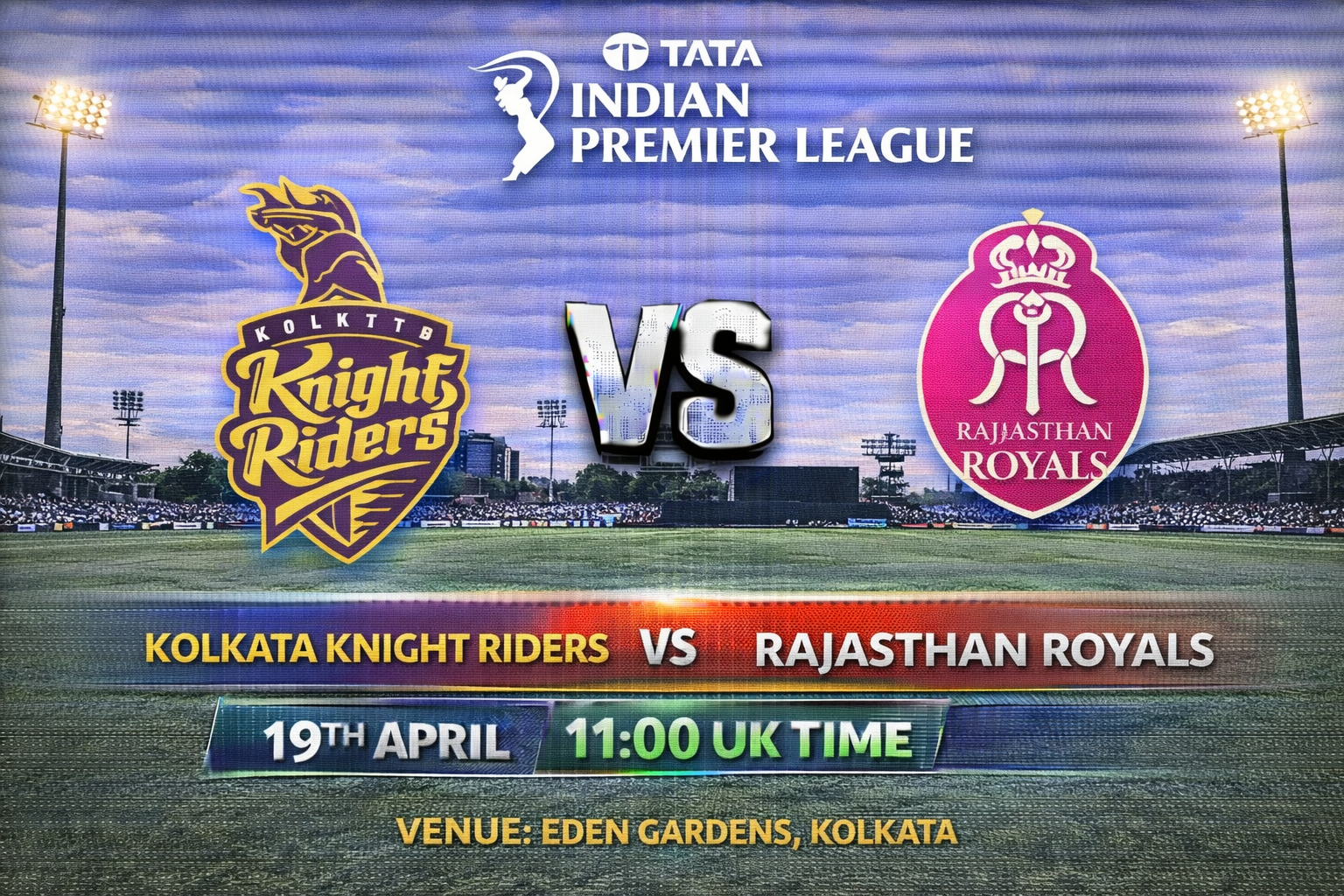 Read more about the article Kolkata Knight Riders v Rajasthan Royals – 19 April – Preview & Prediction