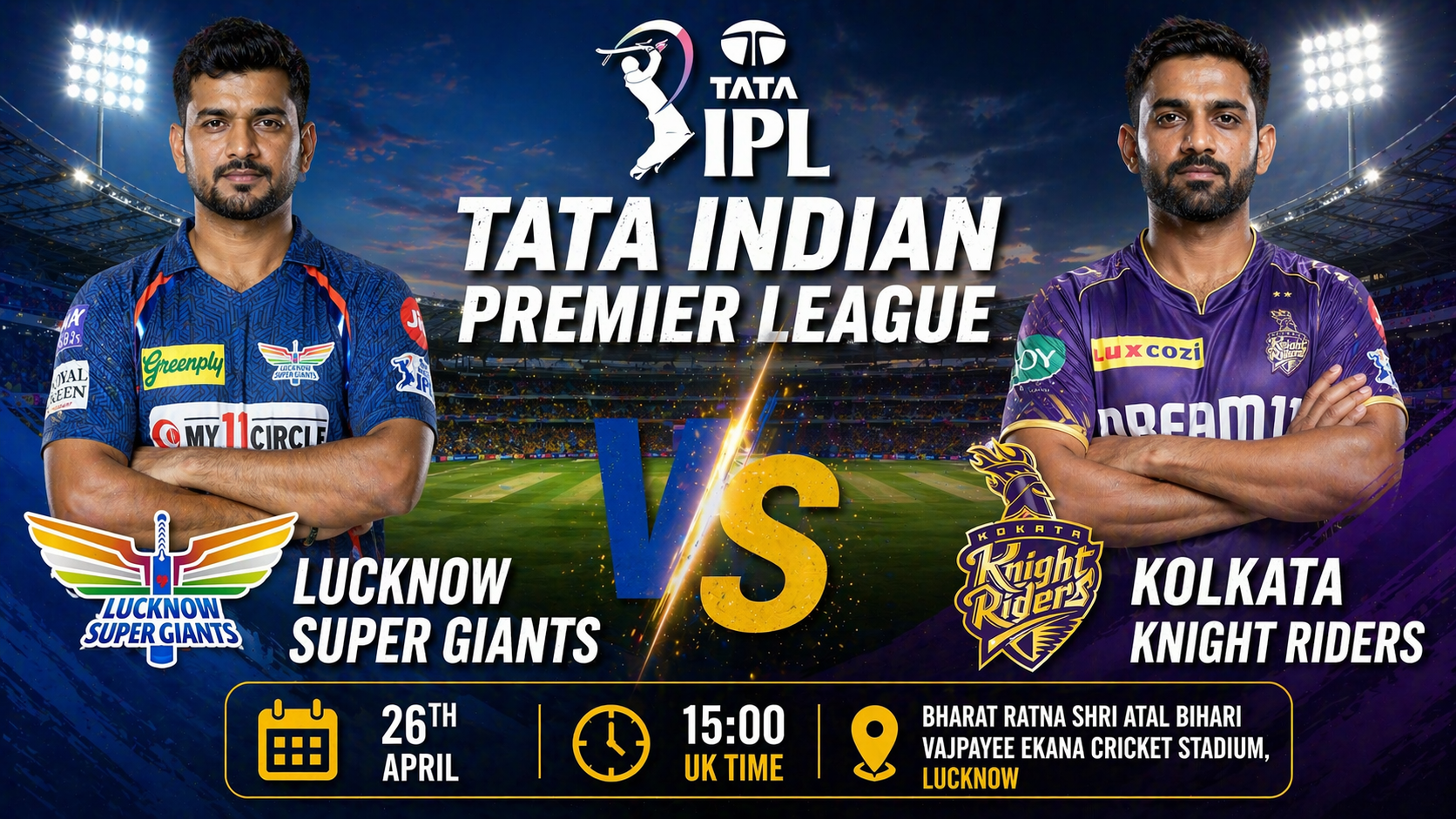 Read more about the article Lucknow Super Giants v Kolkata Knight Riders – 26 April – Preview & Prediction