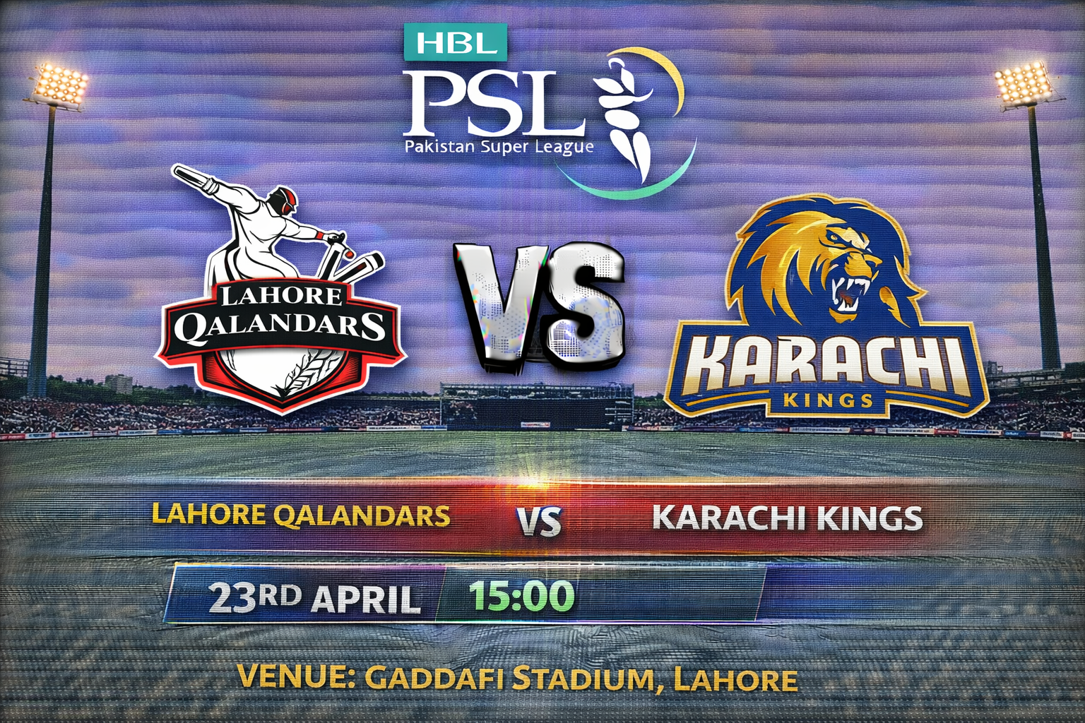 Read more about the article Lahore Qalandars v Karachi Kings – 23 April – Preview & Prediction
