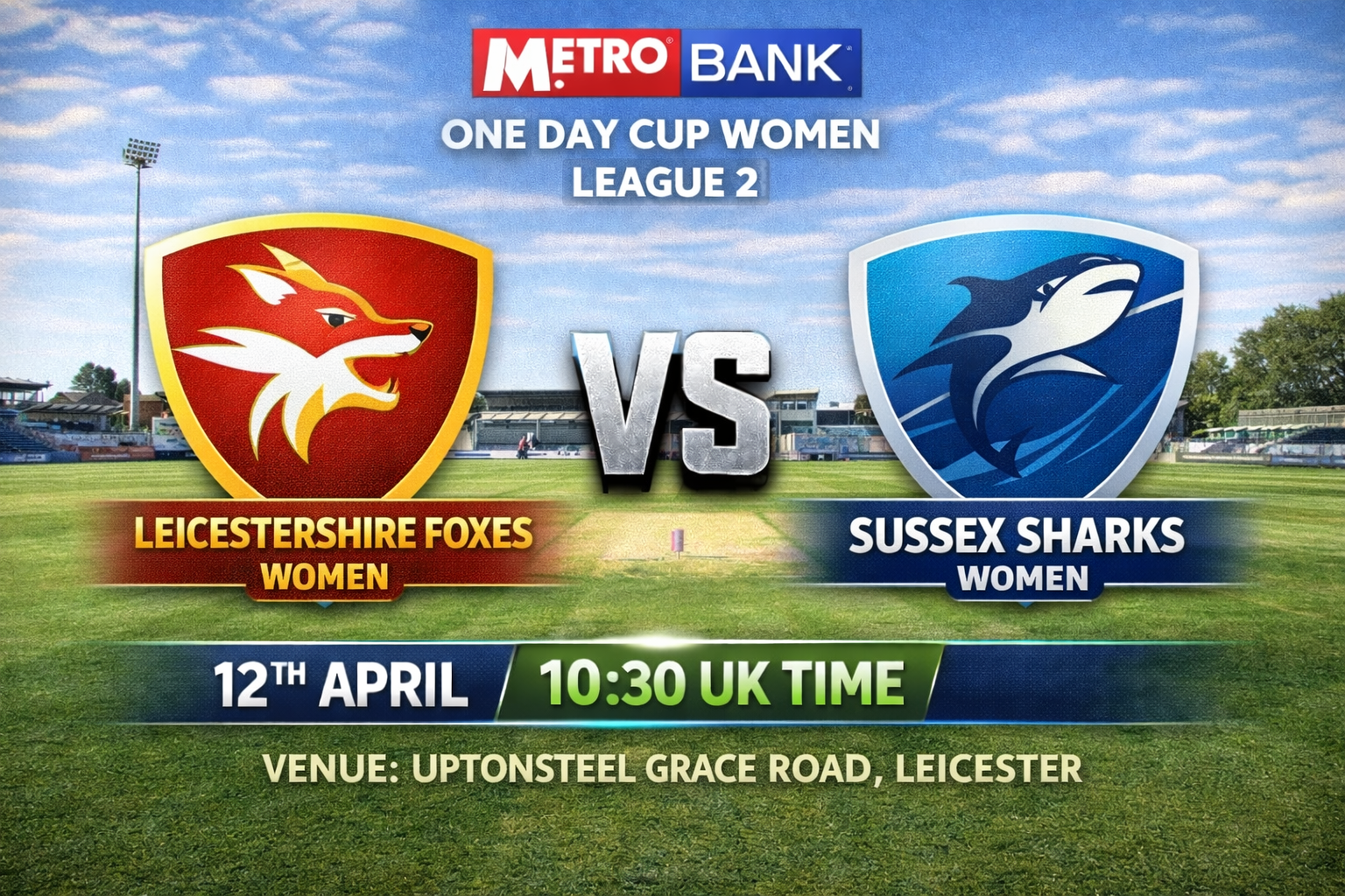 Read more about the article Leicestershire Foxes Women v Sussex Sharks Women – 12 April – Preview & Prediction