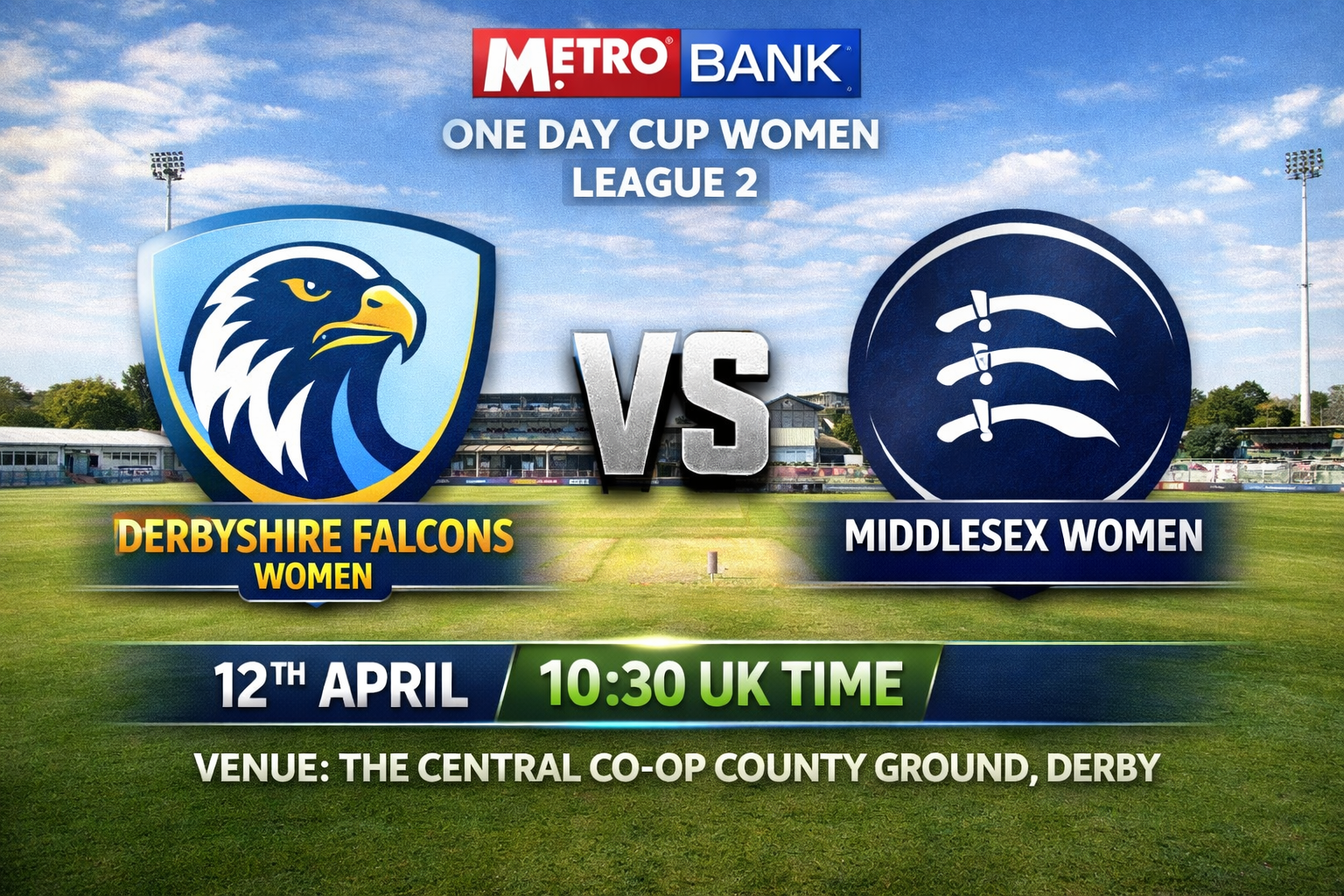 Read more about the article Derbyshire Falcons Women v Middlesex Women – 12 April – Preview & Prediction