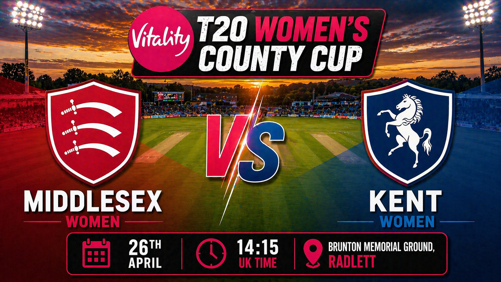 Read more about the article Middlesex Women v Kent Women – 26 April – Preview & Prediction