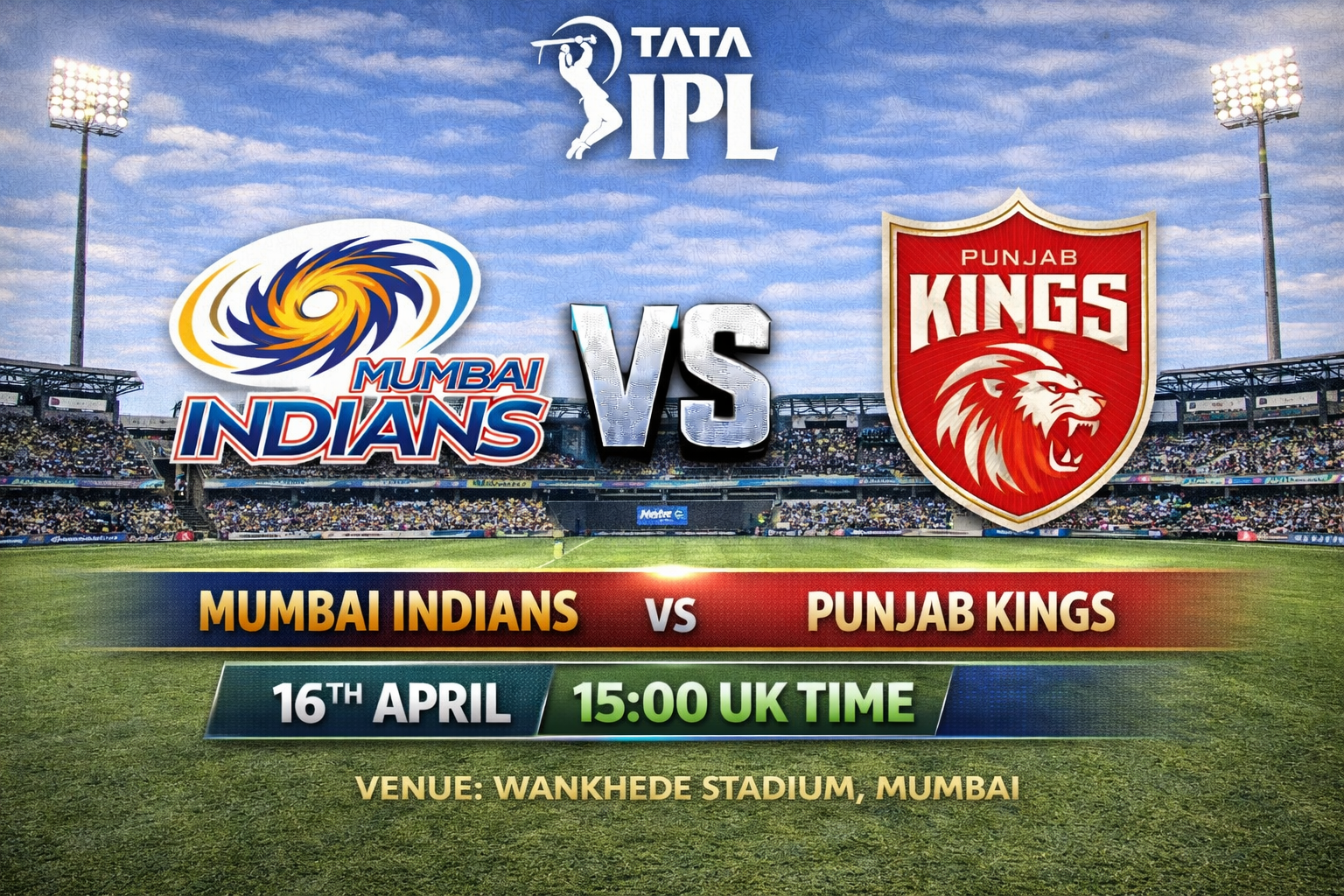 Read more about the article Mumbai Indians v Punjab Kings – 16 April – Preview & Prediction