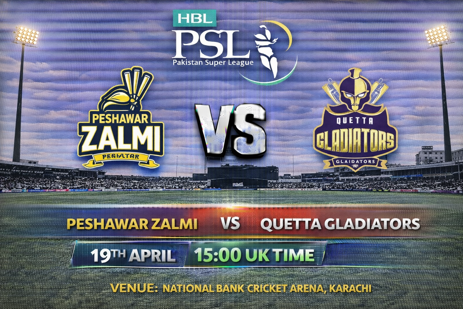 Read more about the article Peshawar Zalmi v Quetta Gladiators – 19 April – Preview & Prediction
