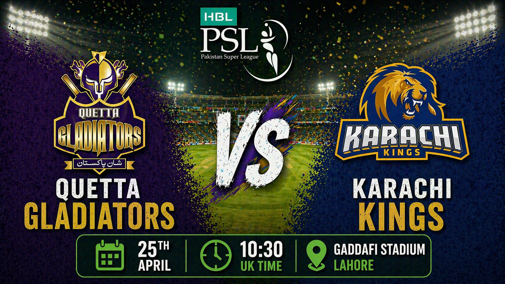 Read more about the article Quetta Gladiators v Karachi Kings – 25 April – Preview & Prediction