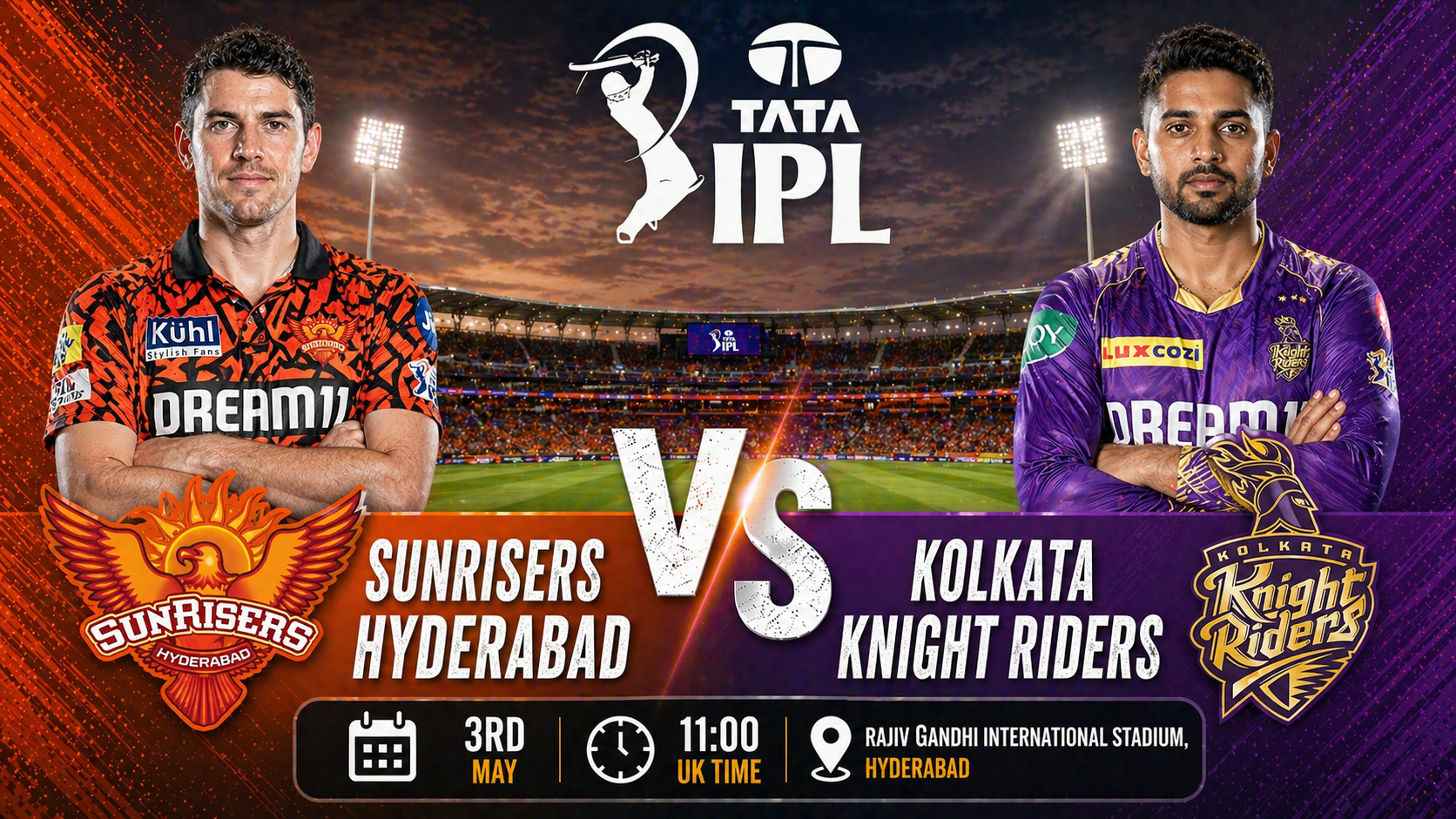Read more about the article Sunrisers Hyderabad v Kolkata Knight Riders – 3 May – Preview & Prediction
