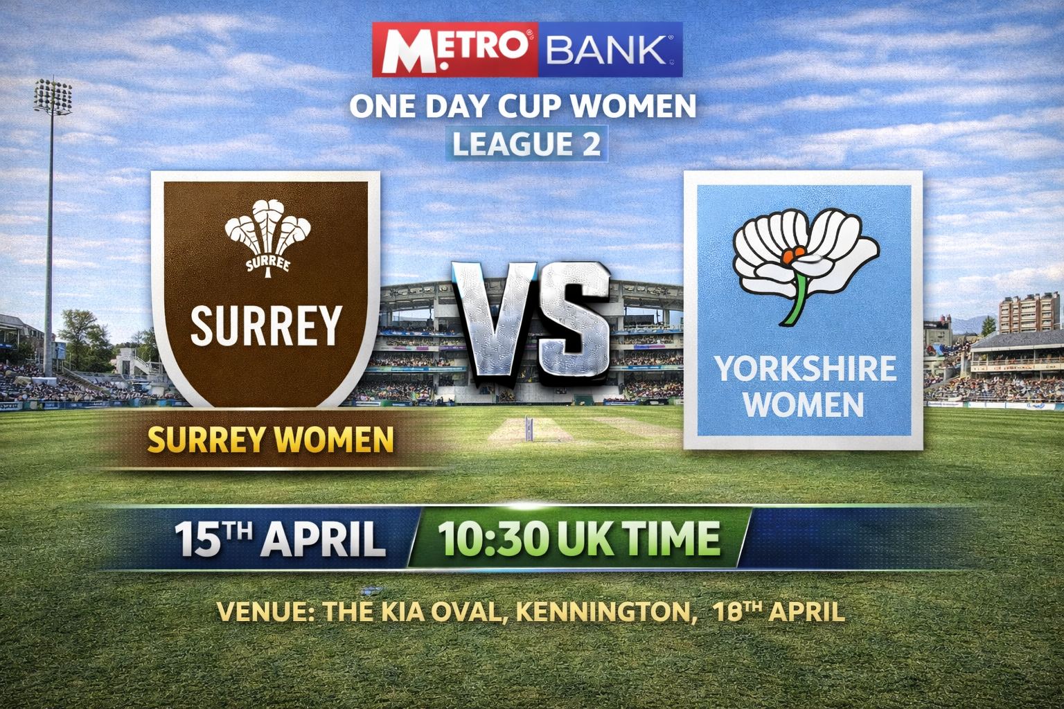 Read more about the article Surrey Women v Yorkshire Women – 15 April – Preview & Prediction