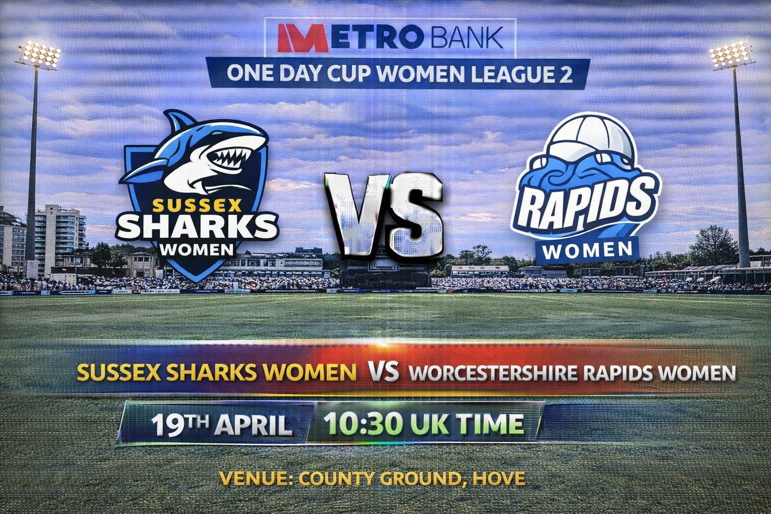 Read more about the article Sussex Sharks Women v Worcestershire Rapids Women – 19 April – Preview & Prediction