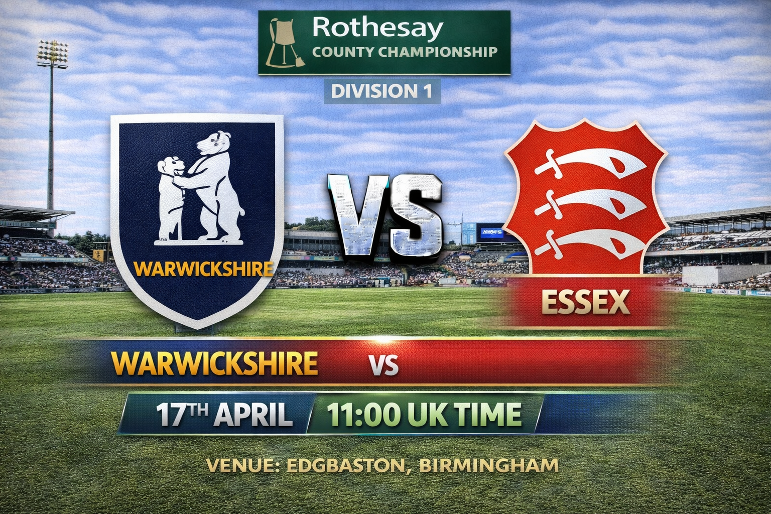 Read more about the article Warwickshire v Essex – 17 April – Preview & Prediction