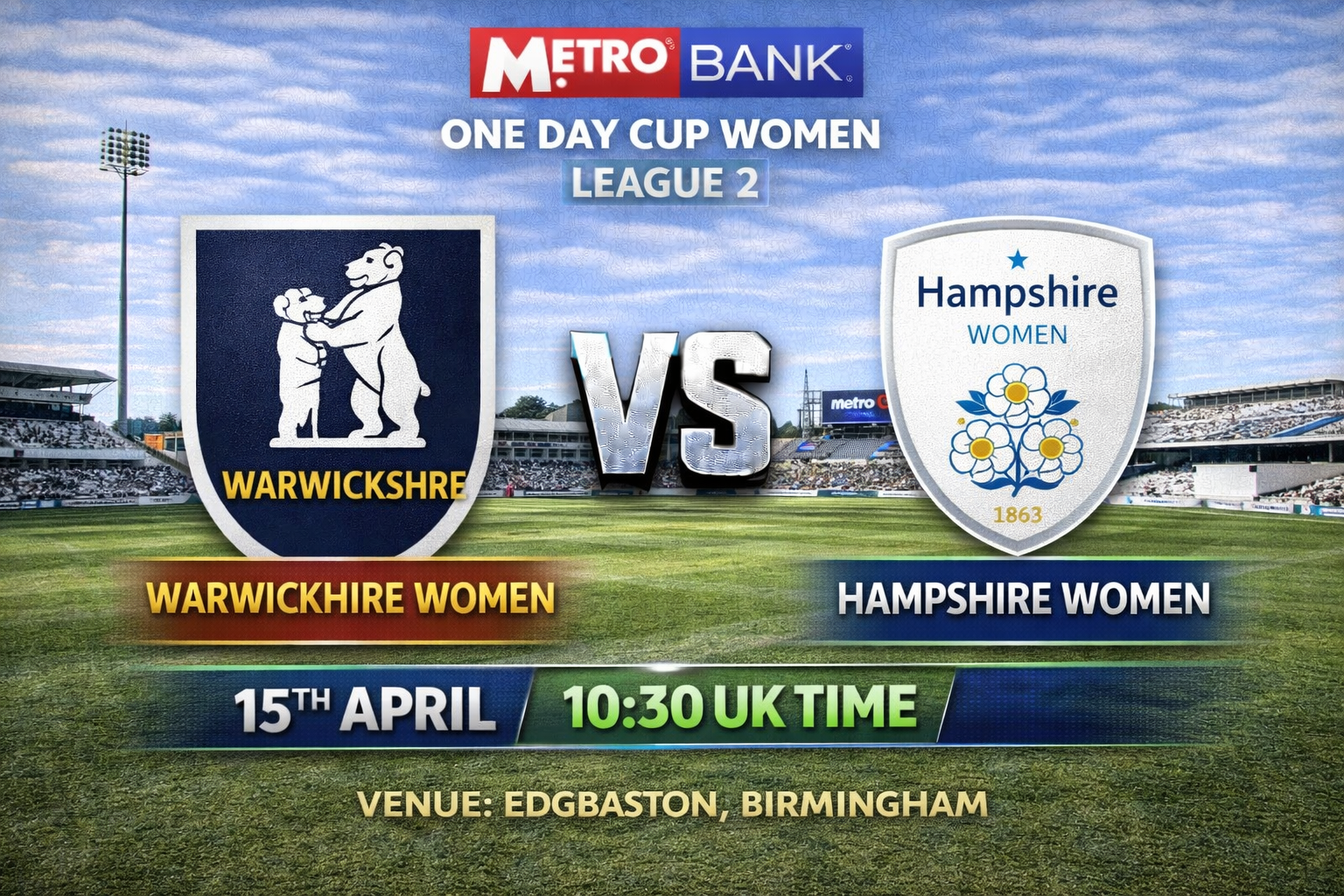 Read more about the article Warwickshire Women v Hampshire Women – 15 April – Preview & Prediction