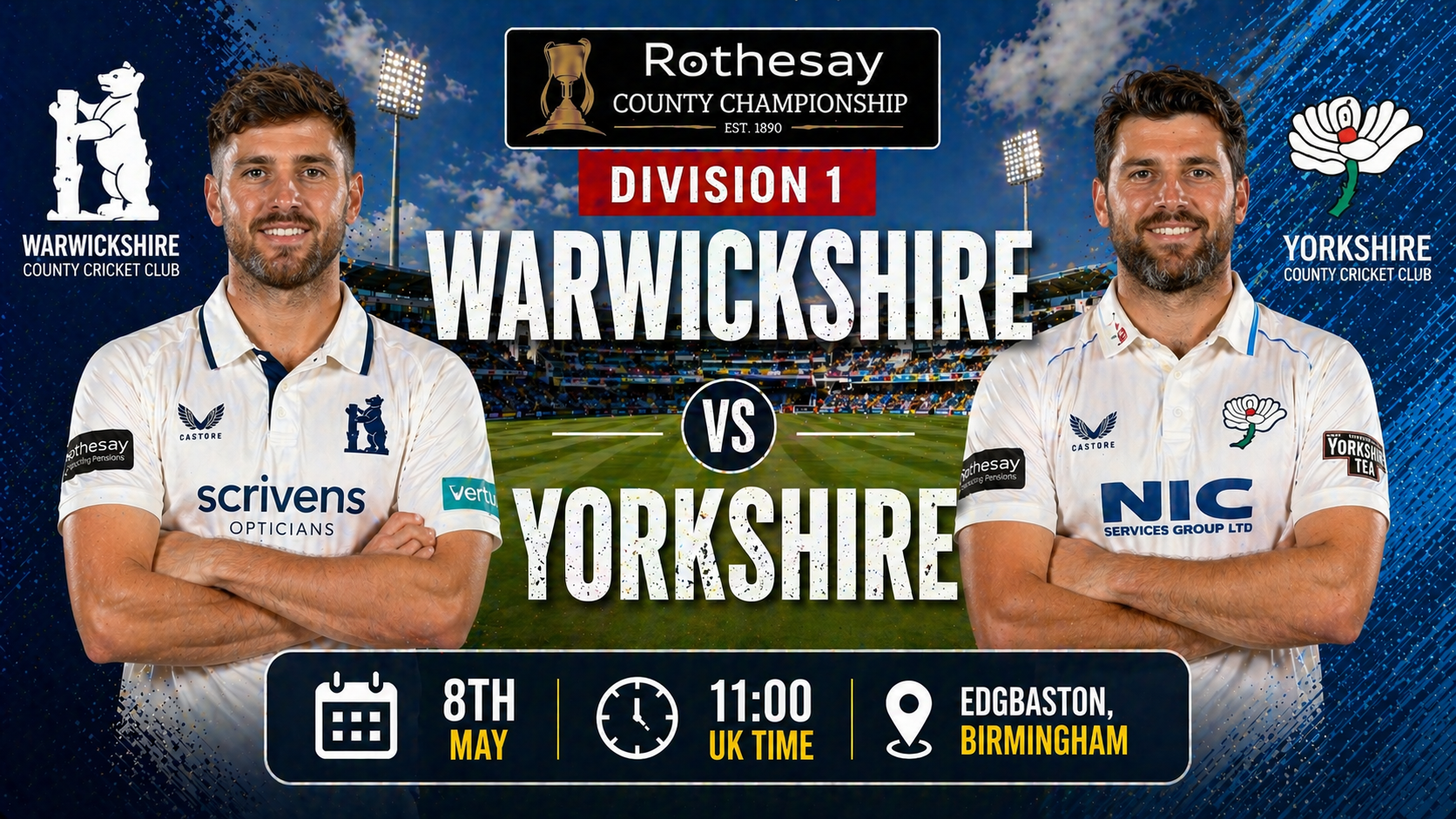Read more about the article Warwickshire v Yorkshire – 8 May – Preview & Prediction