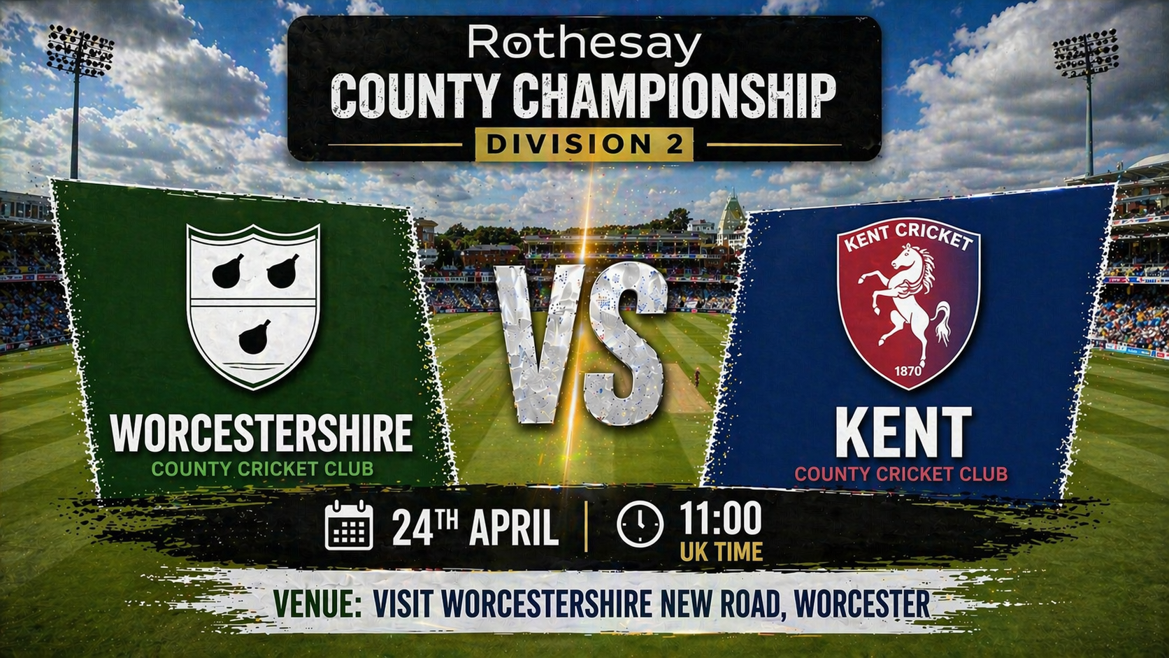 Read more about the article Worcestershire v Kent – 24 April – Preview & Prediction