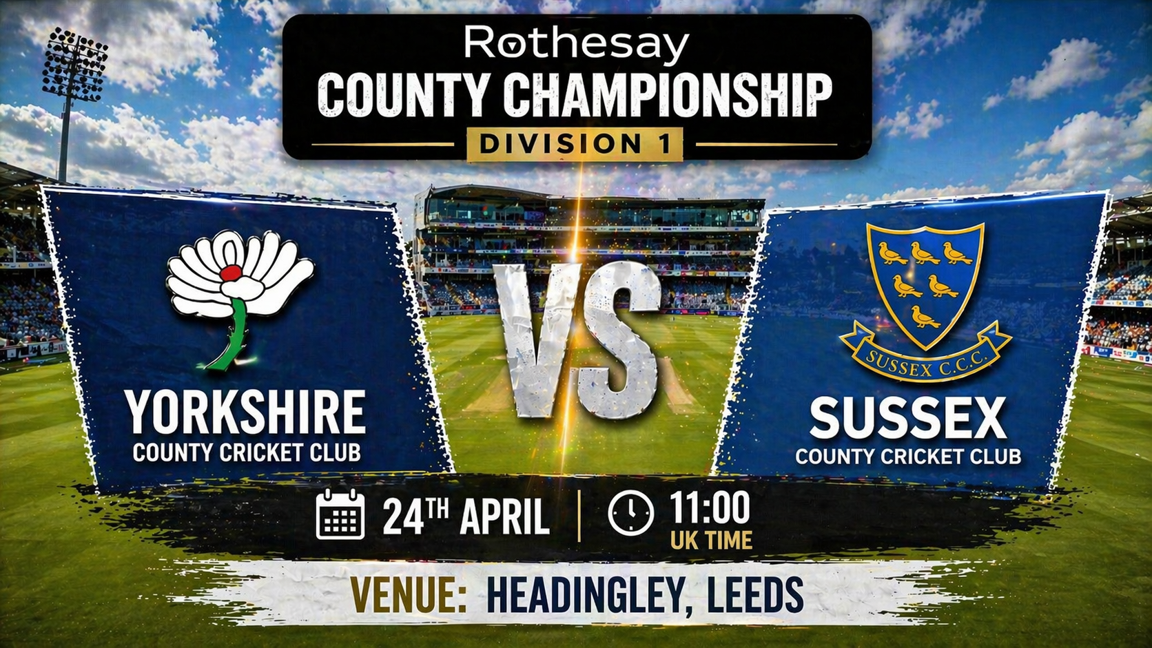 Read more about the article Yorkshire v Sussex – 24 April – Preview & Prediction