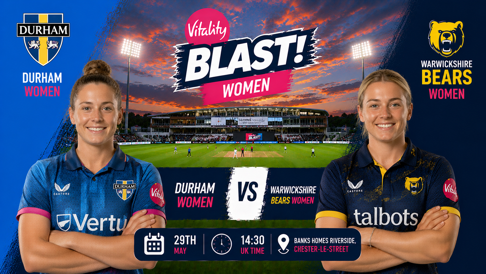 Read more about the article Durham Women v Warwickshire Bears Women – 29 May – Preview & Prediction