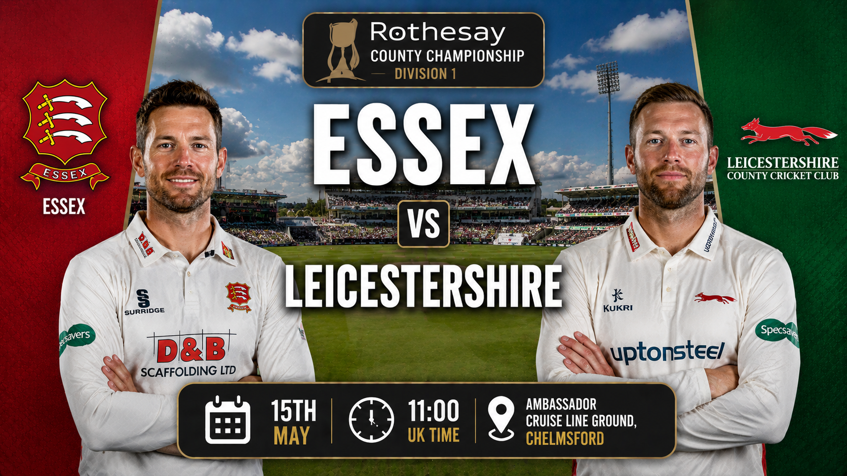 Read more about the article Essex v Leicestershire – 15 May – Preview & Prediction