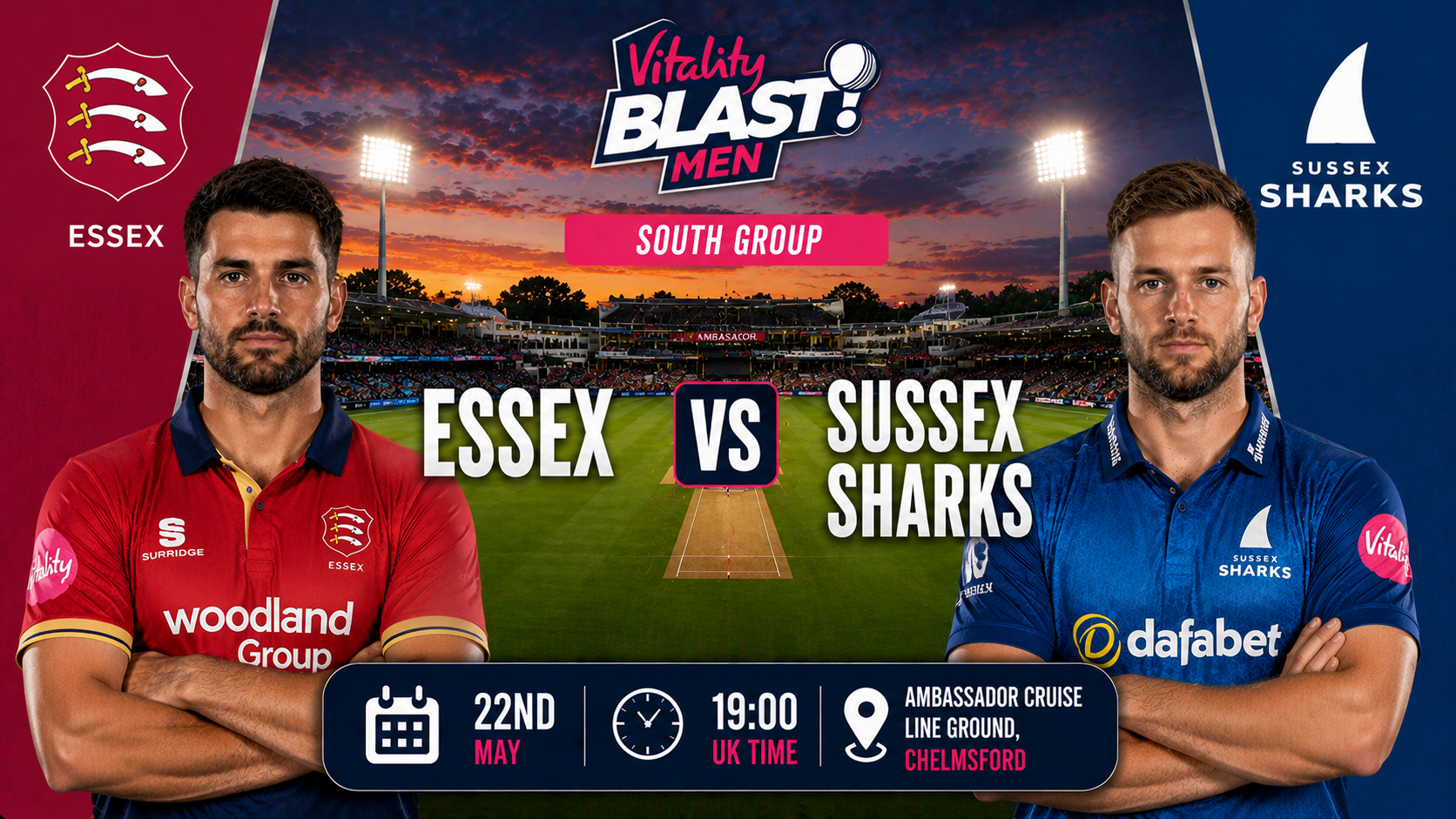 Read more about the article Essex v Sussex Sharks – 22 May – Preview & Prediction