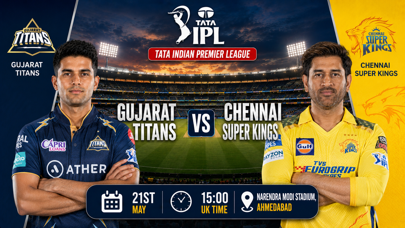 Read more about the article Gujarat Titans v Chennai Super Kings – 21 May – Preview & Prediction