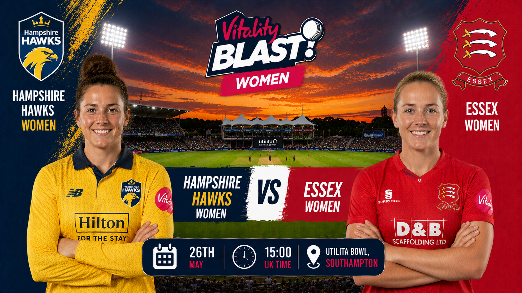 Read more about the article Hampshire Hawks Women v Essex Women – 26 May – Preview & Prediction