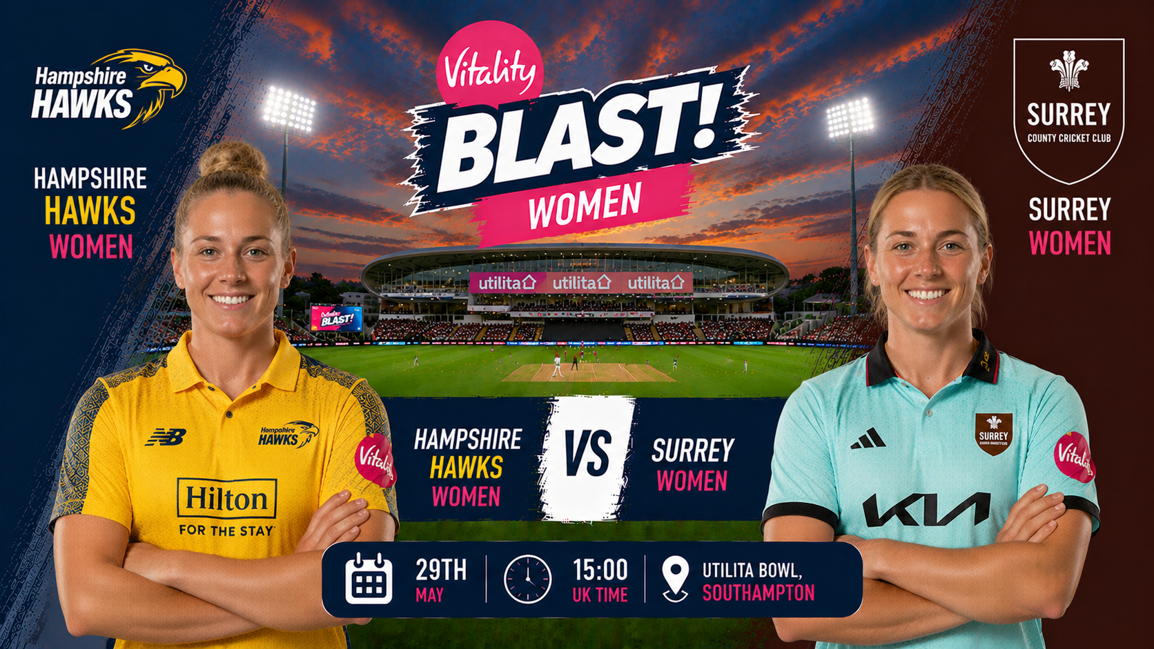 Read more about the article Hampshire Hawks Women v Surrey Women – 29 May – Preview & Prediction