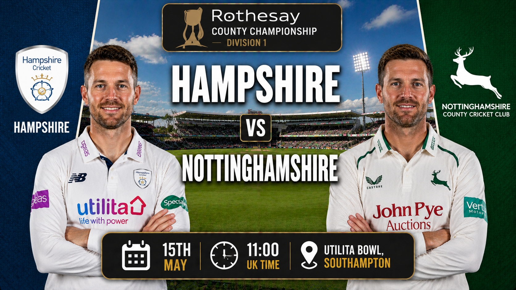 Read more about the article Hampshire v Nottinghamshire – 15 May – Preview & Prediction