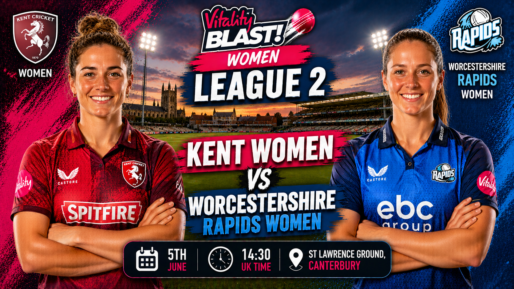 Read more about the article Kent Women v Worcestershire Rapids Women – 5 June – Preview & Prediction