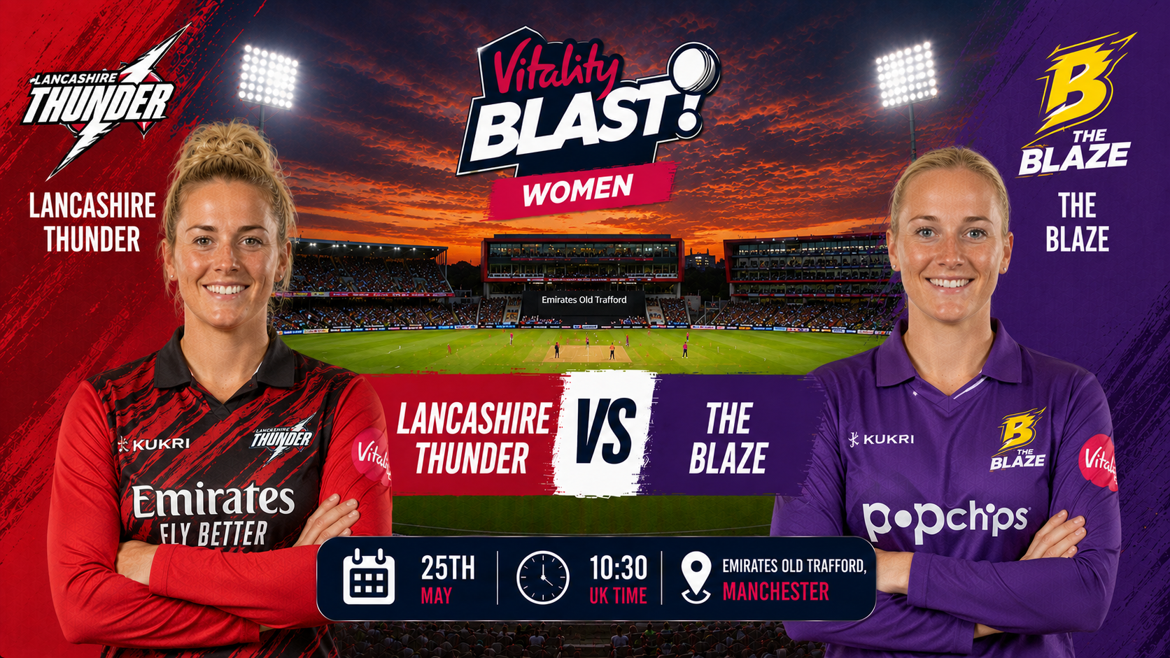 Read more about the article Lancashire Thunder v The Blaze – 25 May – Preview & Prediction