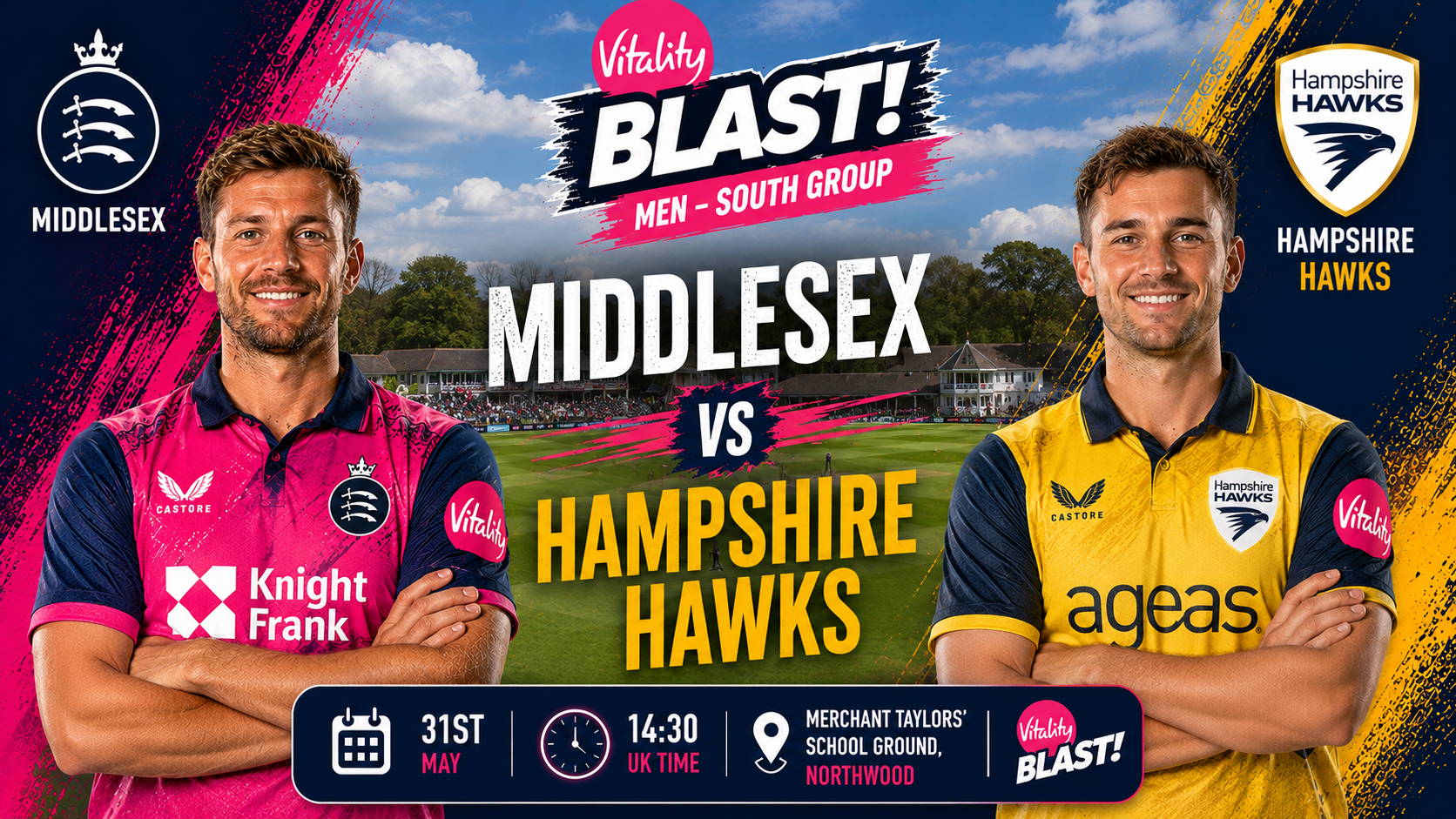 Read more about the article Middlesex v Hampshire Hawks – 31 May – Preview & Prediction