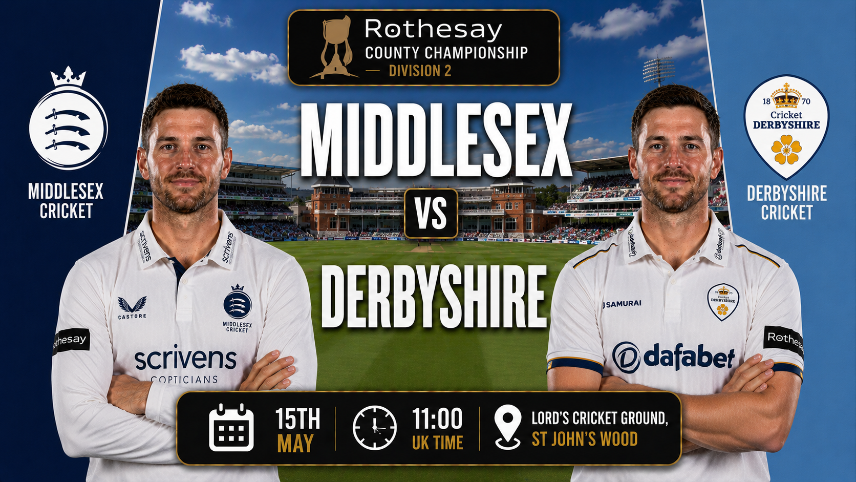 Read more about the article Middlesex v Derbyshire – 15 May – Preview & Prediction