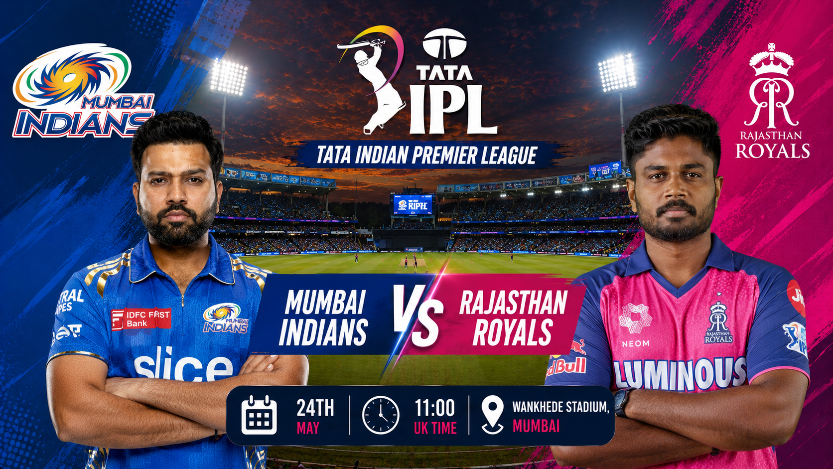 Read more about the article Mumbai Indians v Rajasthan Royals – 24 May – Preview & Prediction