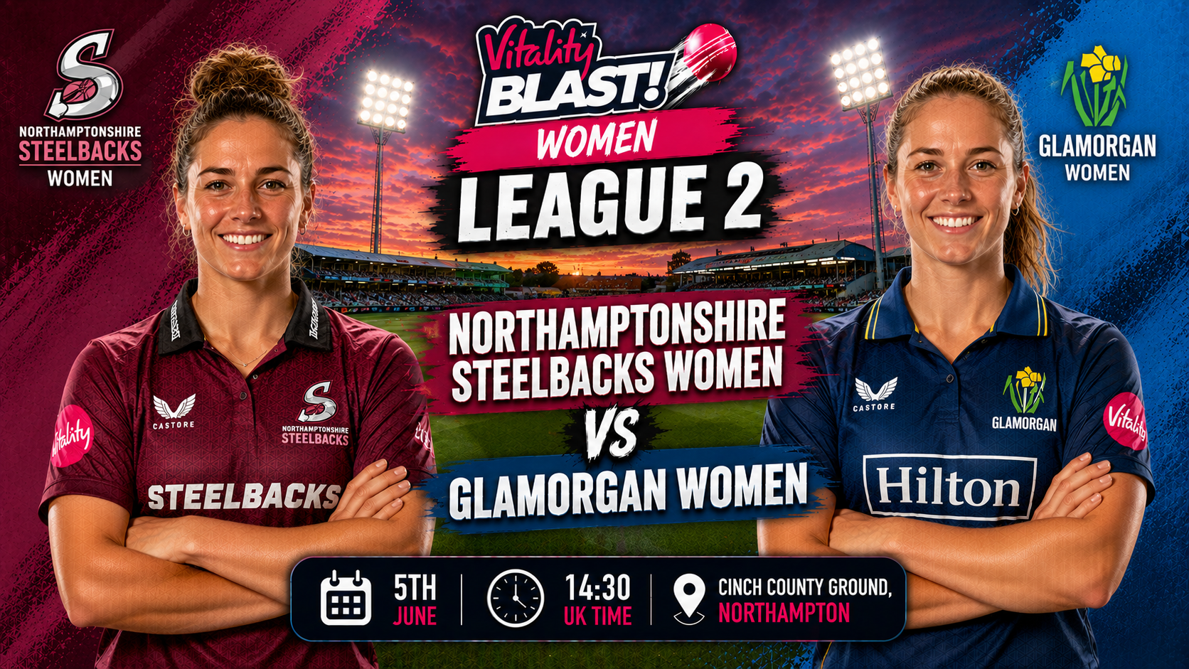Read more about the article Northamptonshire Steelbacks Women v Glamorgan Women – 5 June – Preview & Prediction