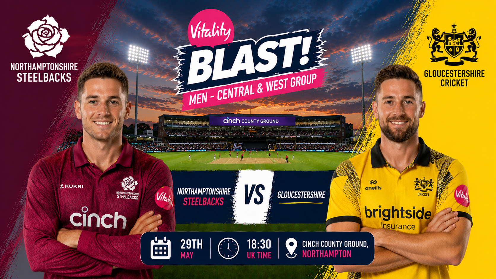 Read more about the article Northamptonshire Steelbacks v Gloucestershire – 29 May – Preview & Prediction