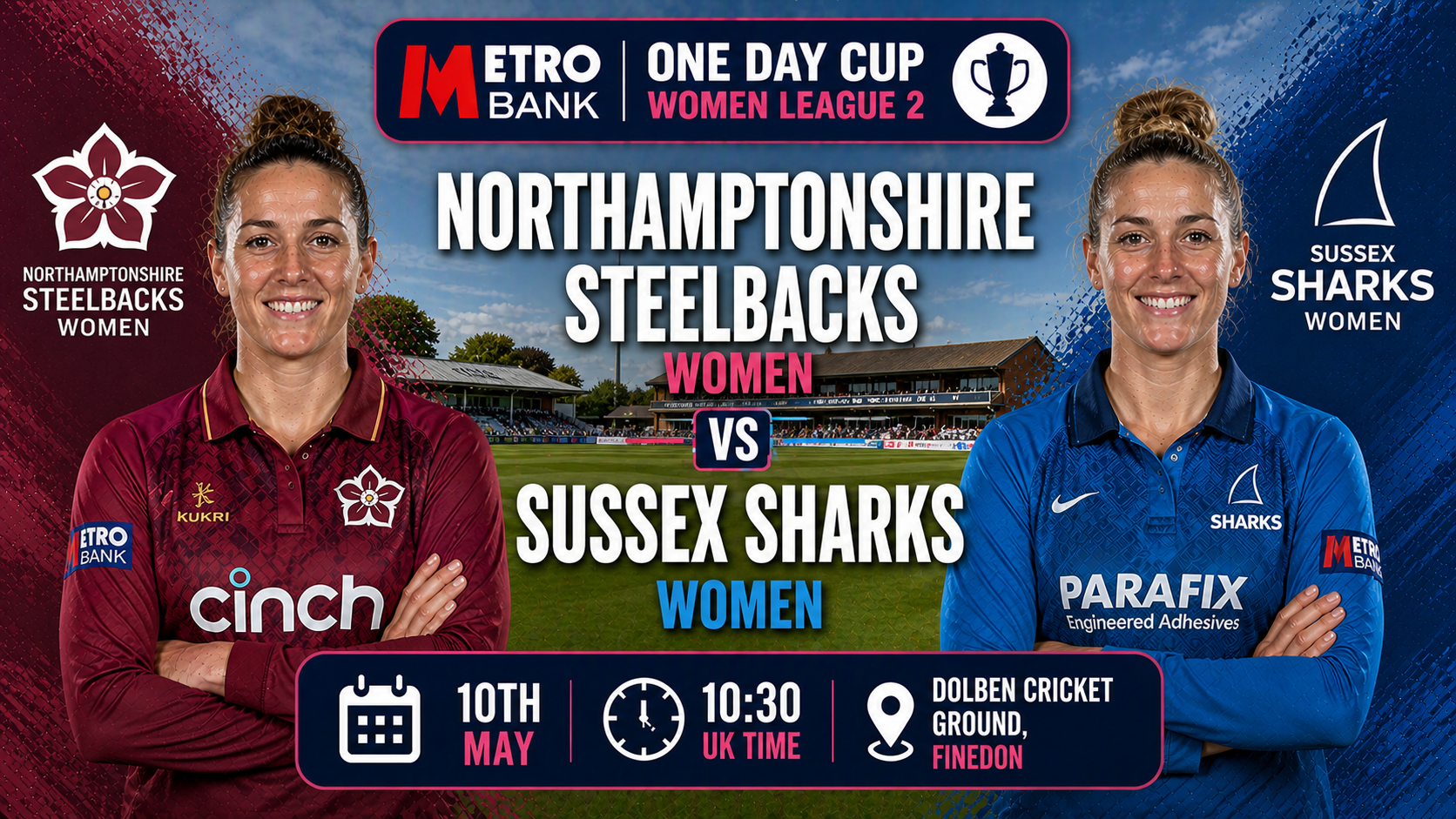 Read more about the article Northamptonshire Steelbacks Women v Sussex Sharks Women – 10 May – Preview & Prediction