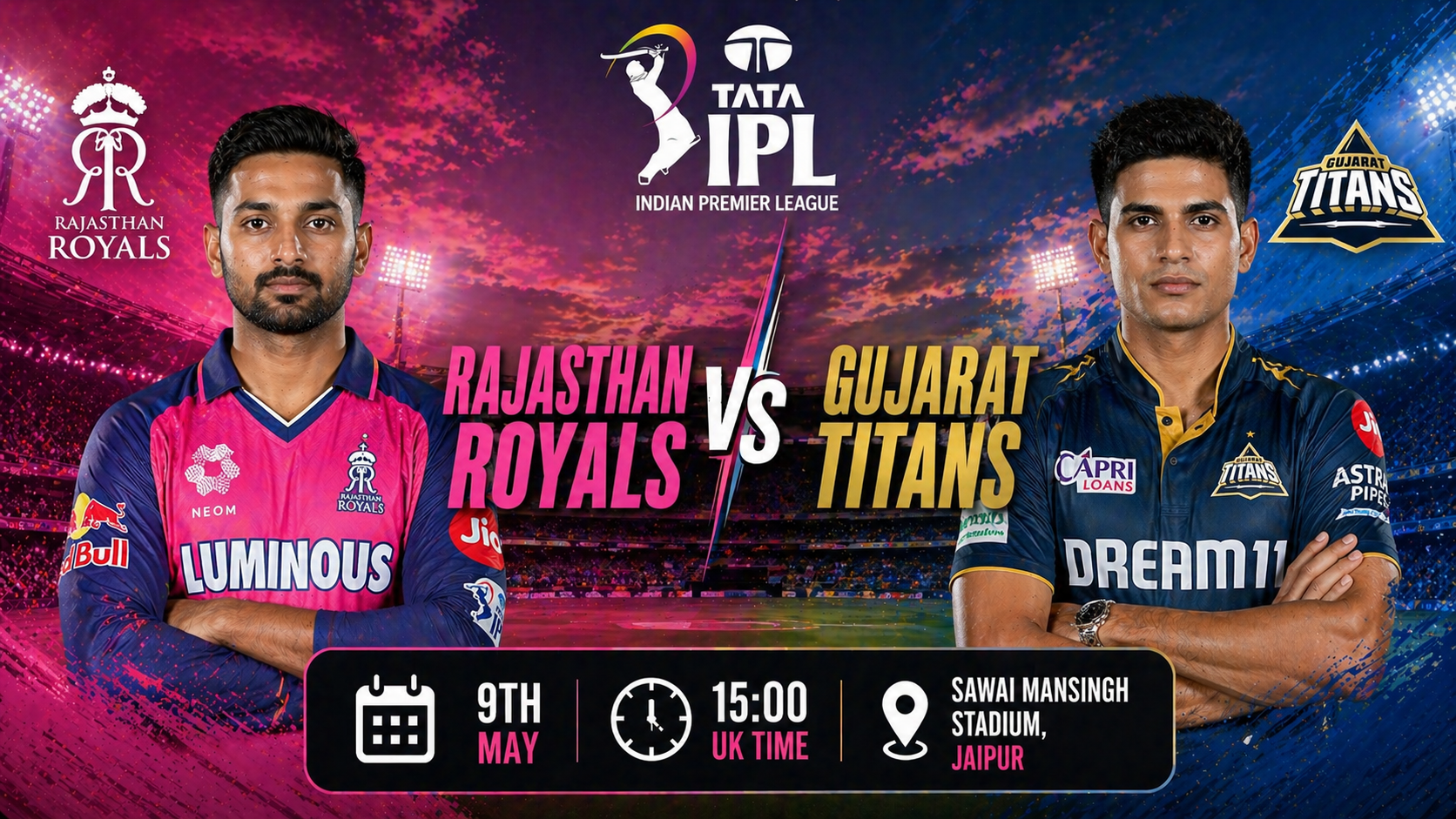 Read more about the article Rajasthan Royals v Gujarat Titans – 9 May – Preview & Prediction