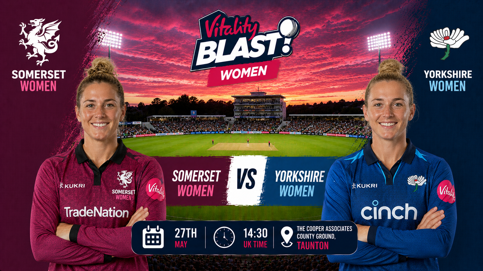 Read more about the article Somerset Women v Yorkshire Women – 27 May – Preview & Prediction