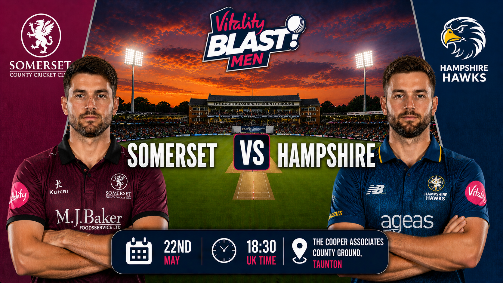 Read more about the article Somerset v Hampshire Hawks – 22 May – Preview & Prediction