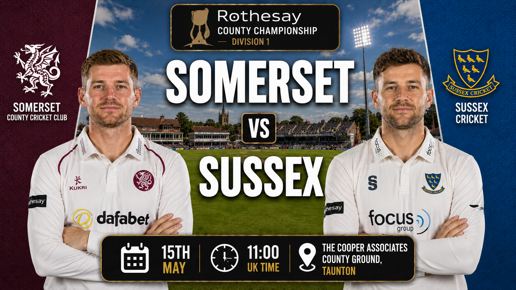 Read more about the article Somerset v Sussex – 15 May – Preview & Prediction