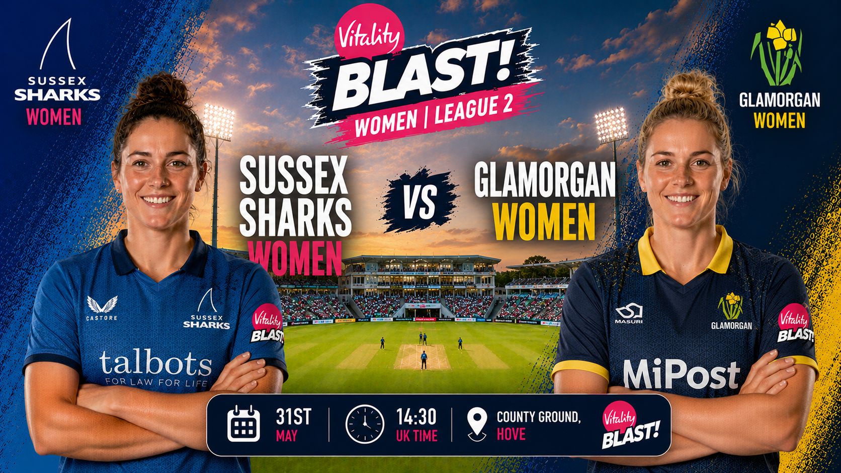Read more about the article Sussex Sharks Women v Glamorgan Women – 31 May – Preview & Prediction