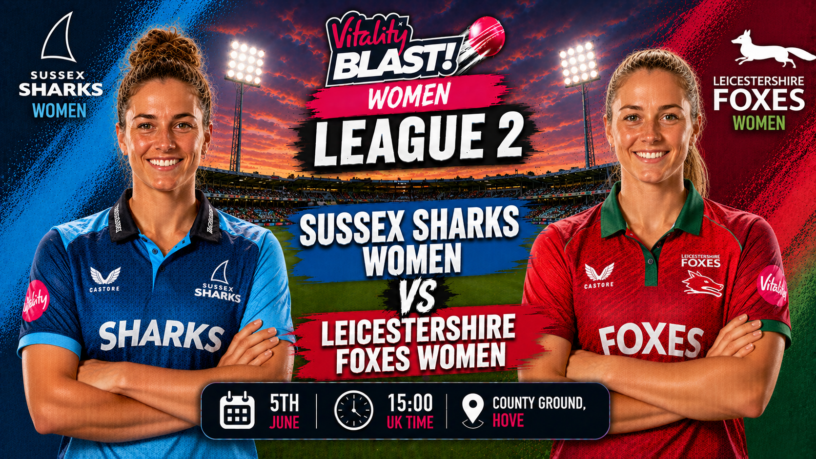 Read more about the article Sussex Sharks Women v Leicestershire Foxes Women – 5 June – Preview & Prediction