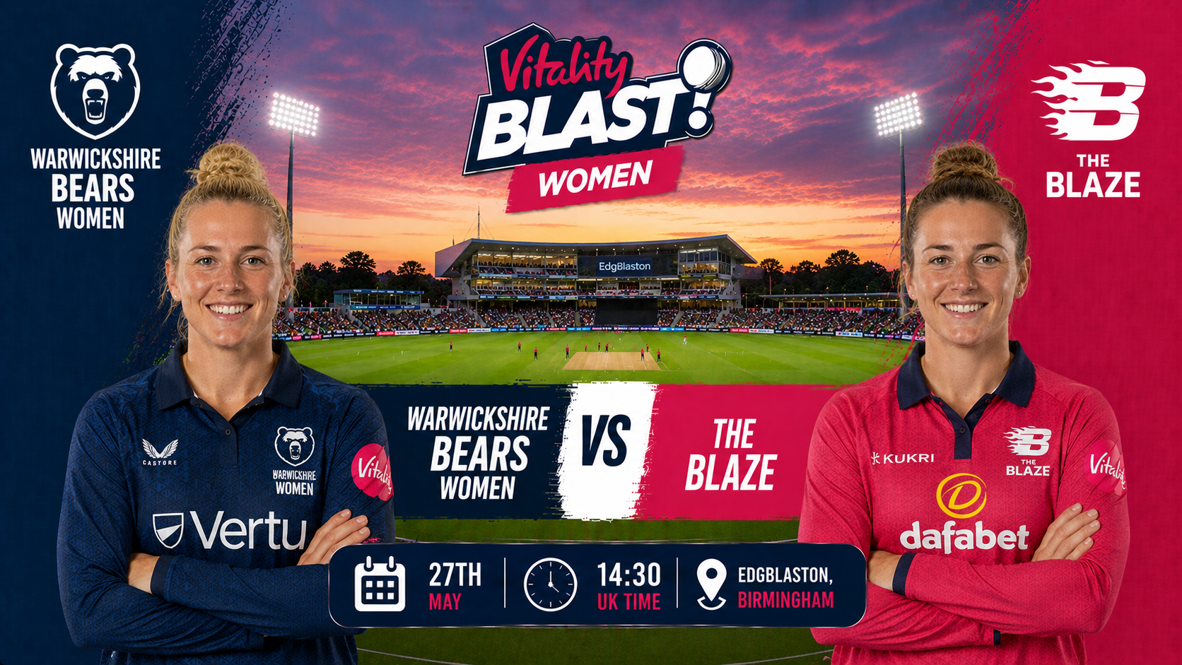 Read more about the article Warwickshire Bears Women v The Blaze – 27 May – Preview & Prediction