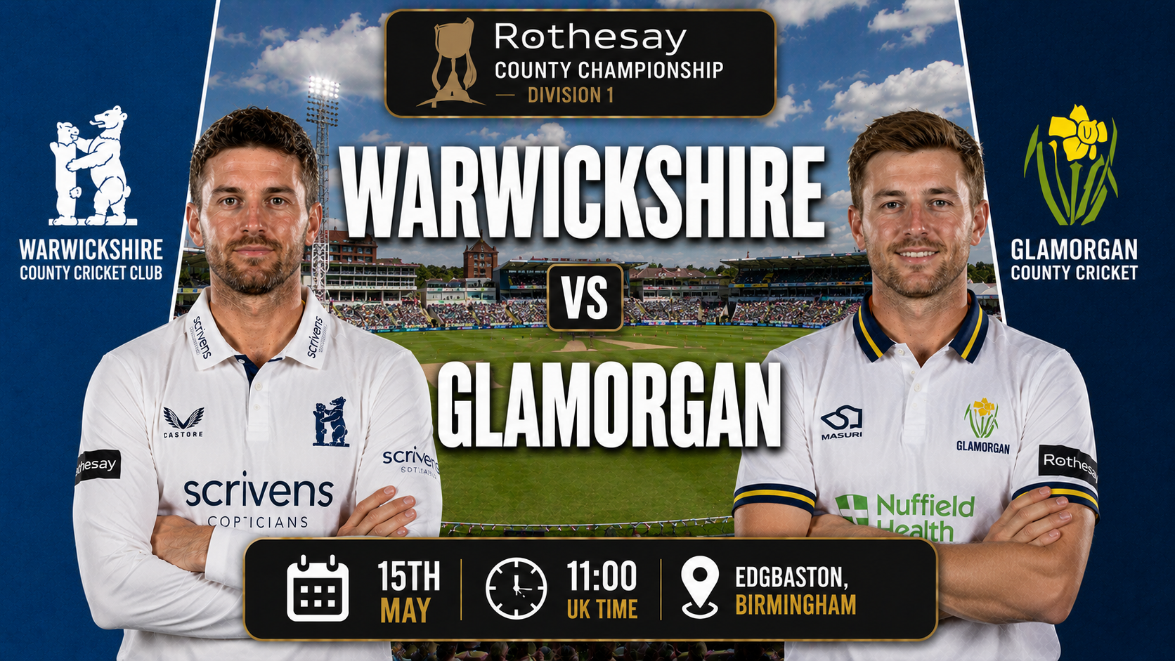 Read more about the article Warwickshire v Glamorgan – 15 May – Preview & Prediction