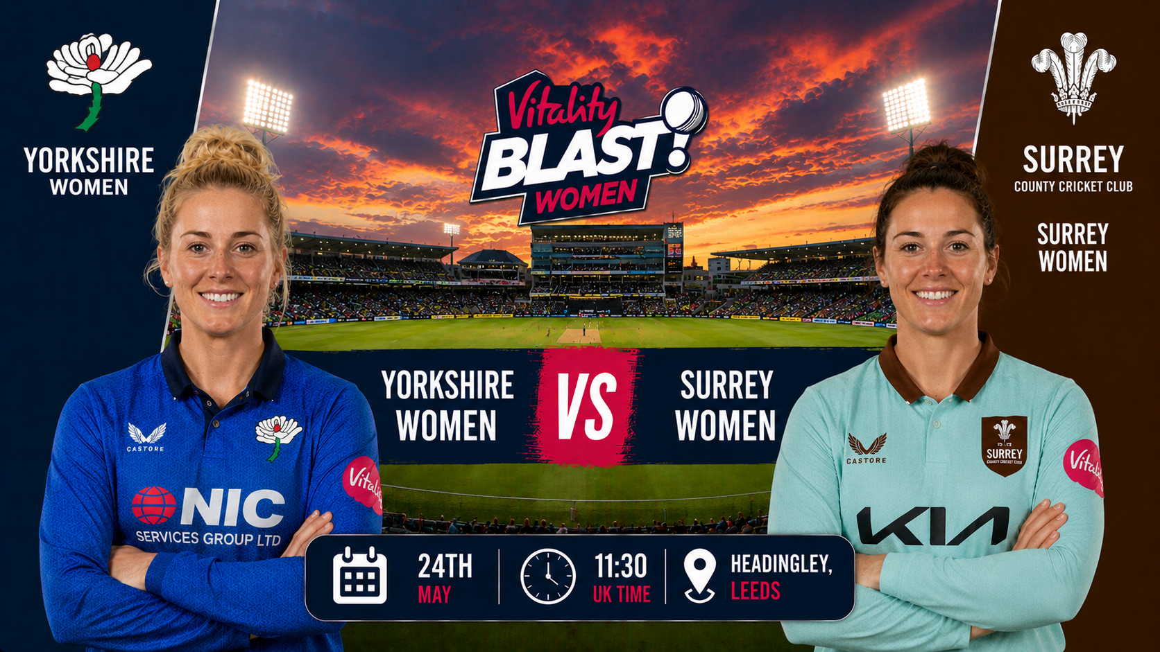 Read more about the article Yorkshire Women v Surrey Women – 24 May – Preview & Prediction