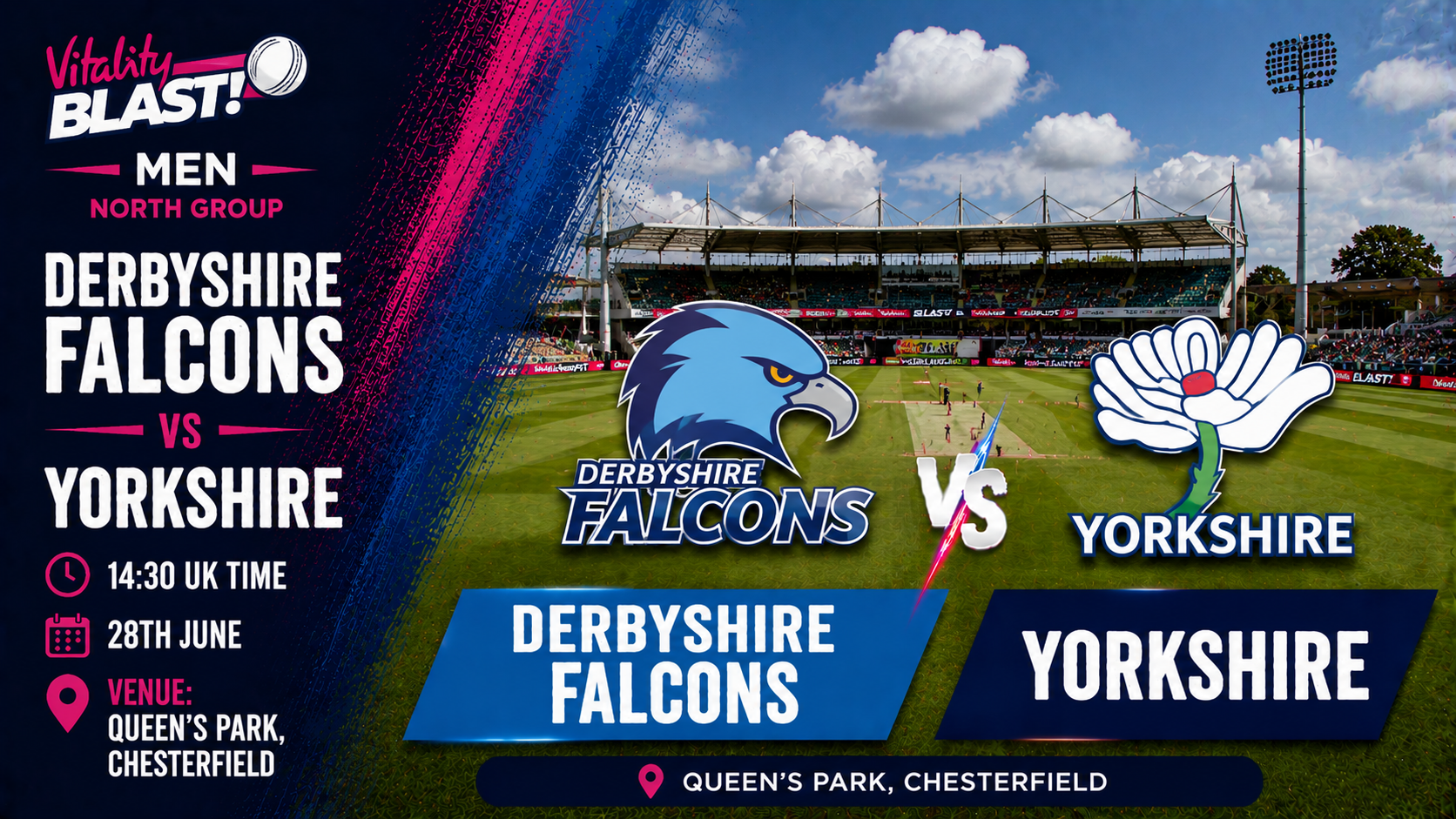 Read more about the article Derbyshire Falcons v Yorkshire – 28 June – Preview & Prediction