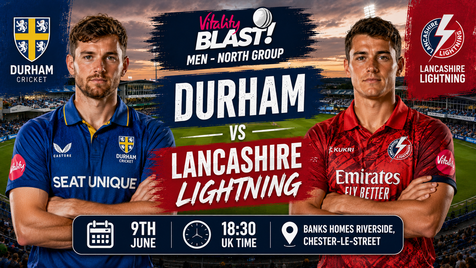 Read more about the article Durham v Lancashire Lightning – 9 June – Preview & Prediction